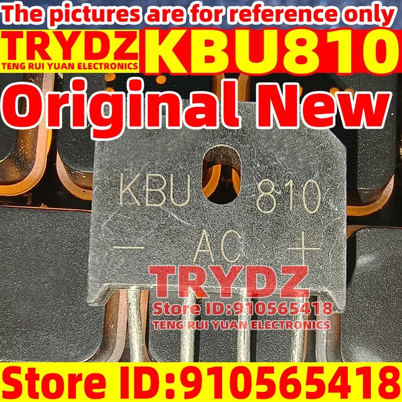 5-1pcs Original New KBU810 KBU-4 Bridge single-phase rectifier bridge direct insertion flat bridge rectifier