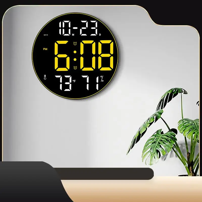 

Ambient Light 12 Inch Big Screen Multifunction Clock Simple Living Room Wall Clock Led Wall Clock-T44C