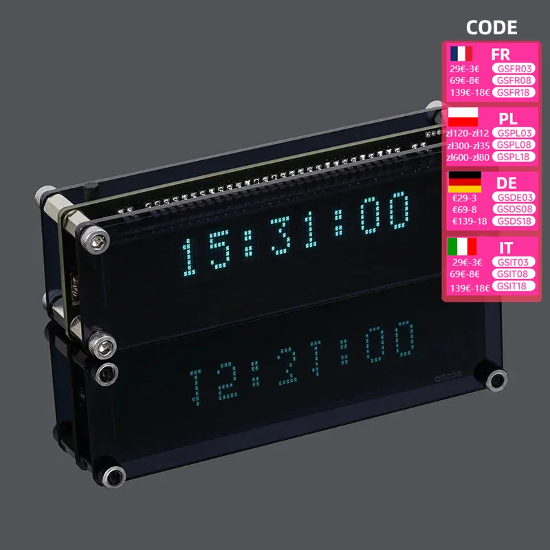 Vfdclock真空蛍光表示wifiタイミング自動校正