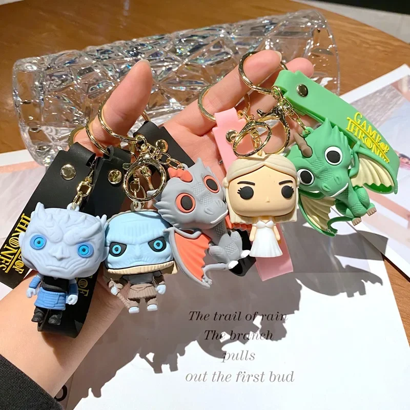 European American Movie Around Game Thrones Keychain 3D Action Figure Anime Doll Cartoon Night King Chain Bag Pendant