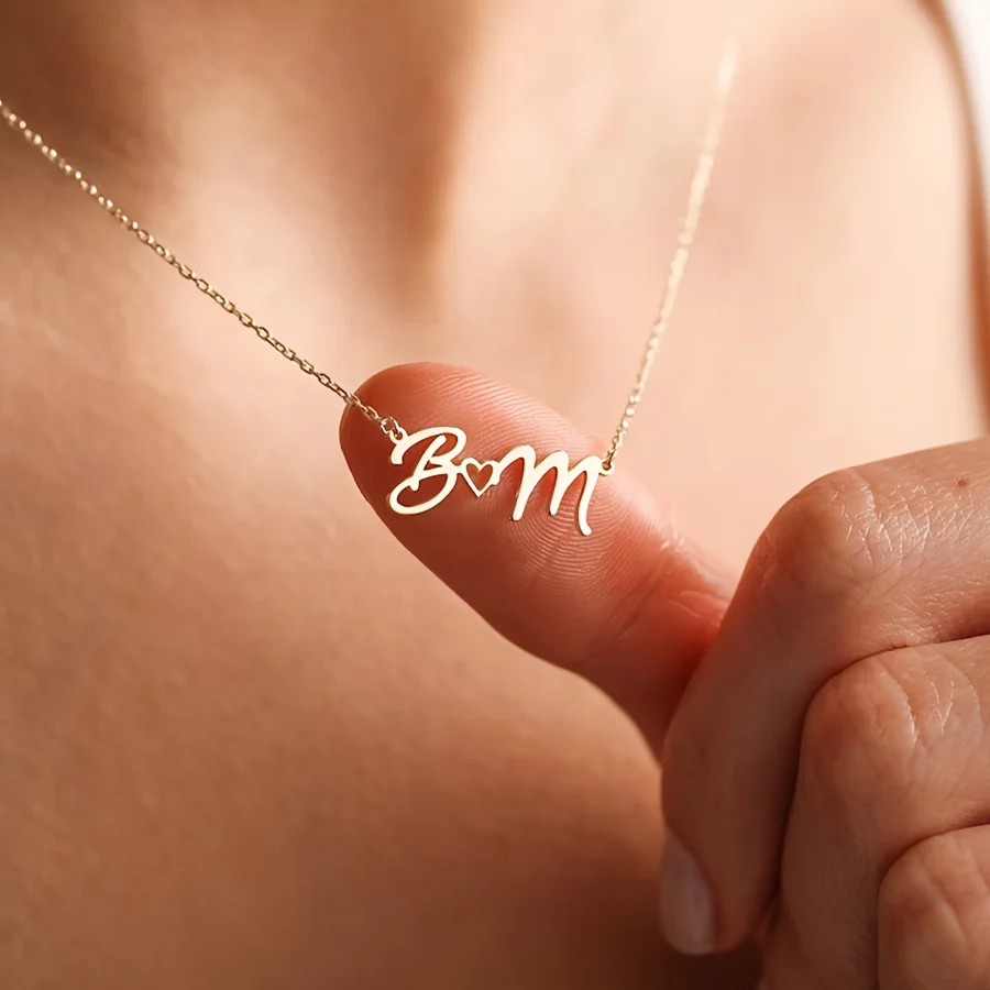 Custom Name Necklaces for Women Waterproof Stainless Steel Personalized Necklace Customized Nameplete Charm Jewelry collar femme