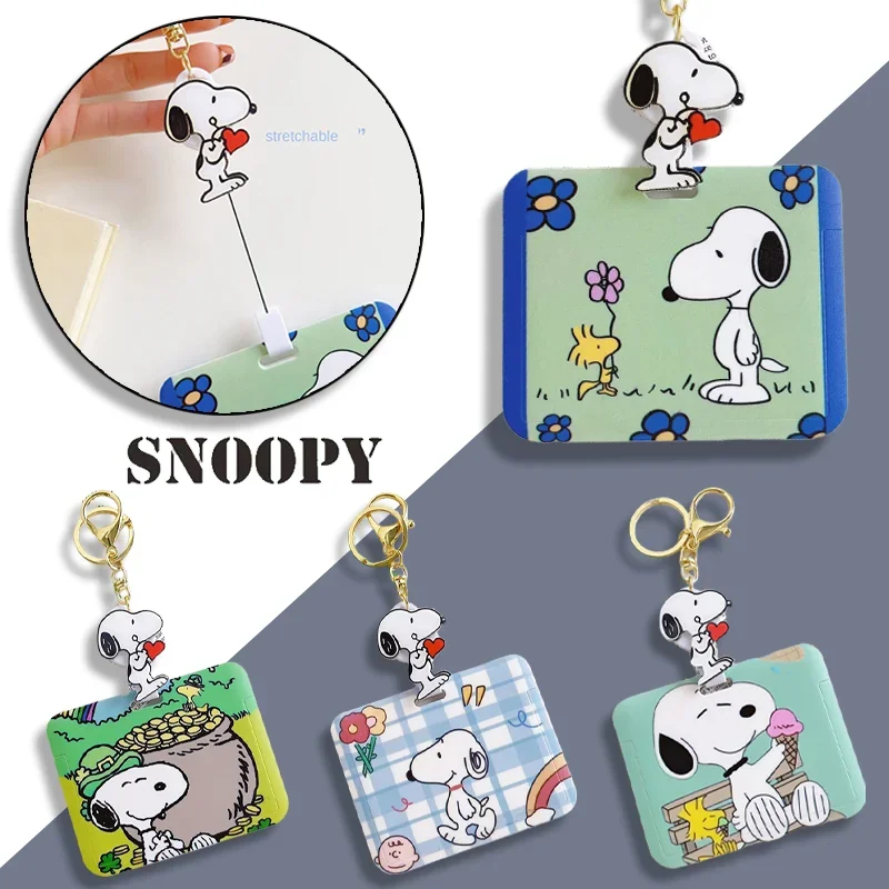 Снупи, выдвижной брелок, студенческий кампус, карта для еды, больница, рюкзак из ПВХ с ремешком, чехол для детских карт Снупи, выдвижной брелок, студенческий кампус, карта для еды, больница, рюкзак из ПВХ с ремешком, чехол для детских карт