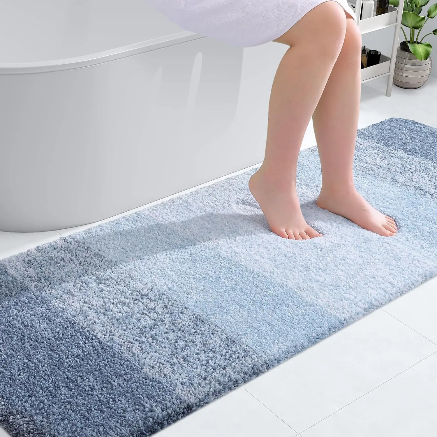 

Bathroom Rug Mat , Extra Soft and Absorbent Microfiber Bath Rugs, Non-Slip Plush Shaggy Bath Carpet Runner, Machine Wash Dry