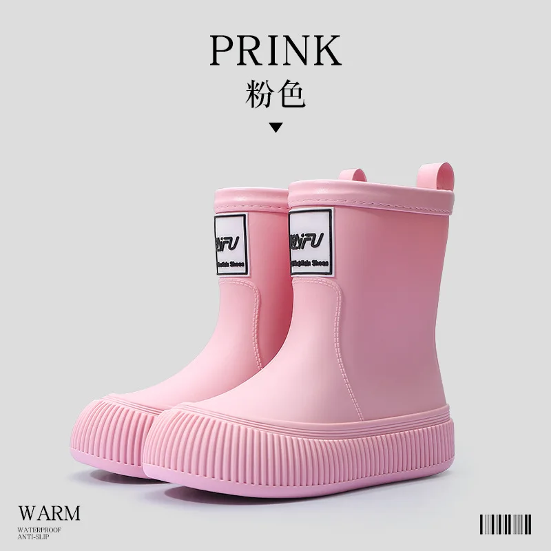 Water Proof Beam Port Rain Boots Women Fashion Wear Outside Middle Tube Rain Boots Light Water Shoes Anti-slip Soft Bottom Shoes