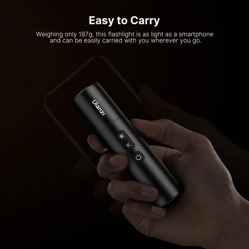 Ulanzi LM07 Videography Flashlight 2000mAh 2000K-8000K Bi-Color Video Light for Indoor Outdoor Illumination Ambience Light