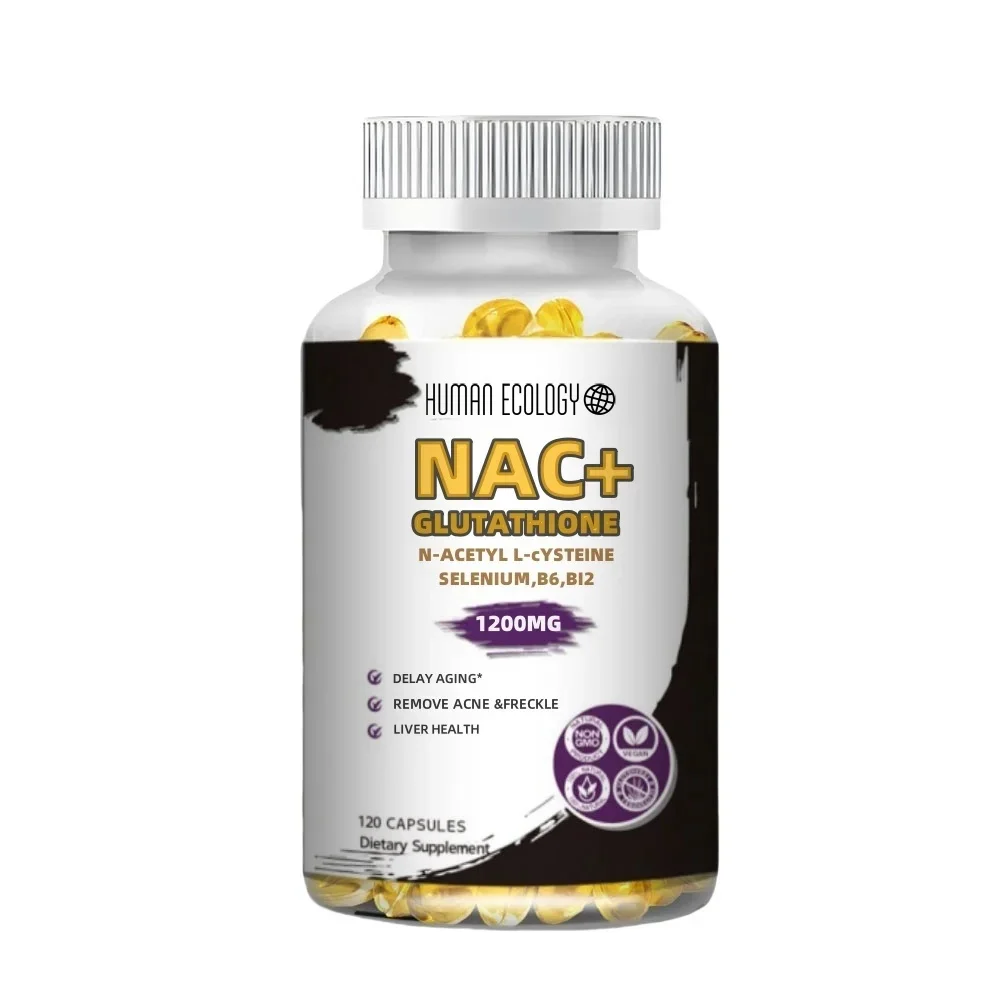 NAC Glutathione Capsules N-Acetyl Cysteine 1200 mg Support for Liver, Lung  | Amino Acid, Increases Glutathione