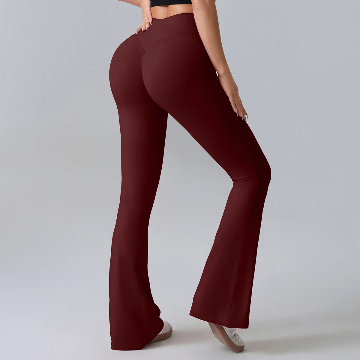 New Peach Butt Lifting Yoga Flare Pants High Waist Quick Dry Workout Bootcut Leggings Women Fitness Running Capris