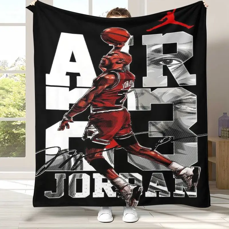 Basketball Sign J-Jordan Printed Flannel Throw Blanket,Cozy Warm Blanket for Bed,Sofa,Living Room,Picnic,Camping,Home Decor,Gift