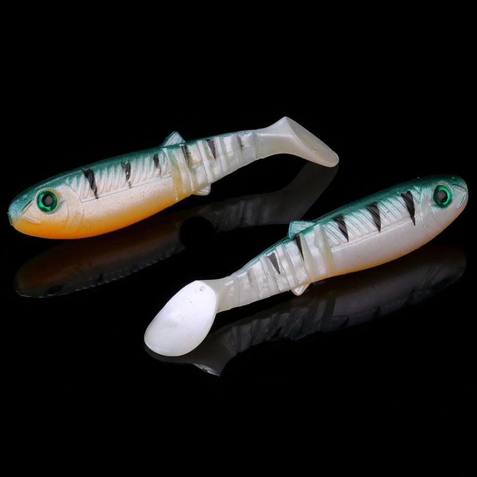 WALK FISH 4PCS/Lot Cannibal Baits 80mm 5.7g Artificial Soft Fishing Lures Wobblers Fishing Soft Lures Silicone Shad Worm Bait