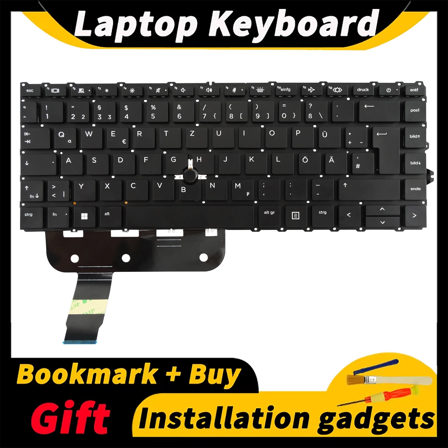 

Suitable for HP EliteBook 840 G7/845 G7/840 G8 laptop keyboard with backlit German layout replacement keyboard