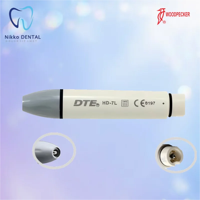 100% Original Woodpecker Dental Ultrasonic Scaler Handpiece DTE HD-7L / HD-7H - Fit DTE Series Scalers (LED Light for HD-7L)