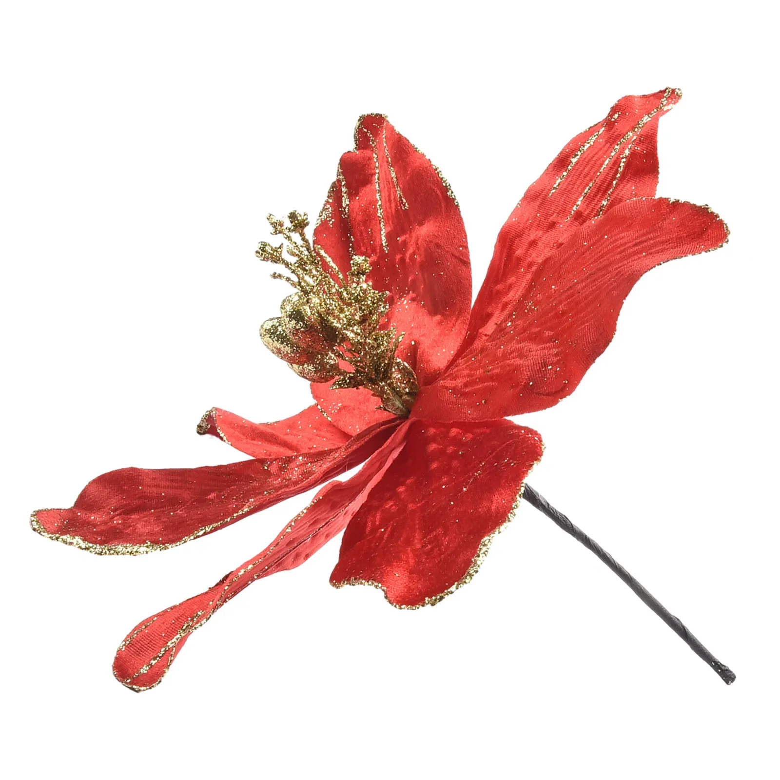 1 Uds. Flor de Pascua navideña con purpurina, árbol de Navidad colgante, decoración navideña para Año Nuevo 2024, decoración navideña