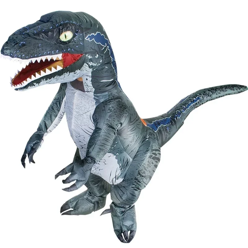 Adult Dinosaur Inflatable Costume Halloween Cosplay Anime Carnival Disfraz Dragon Velociraptor Blow Up Dress G2971