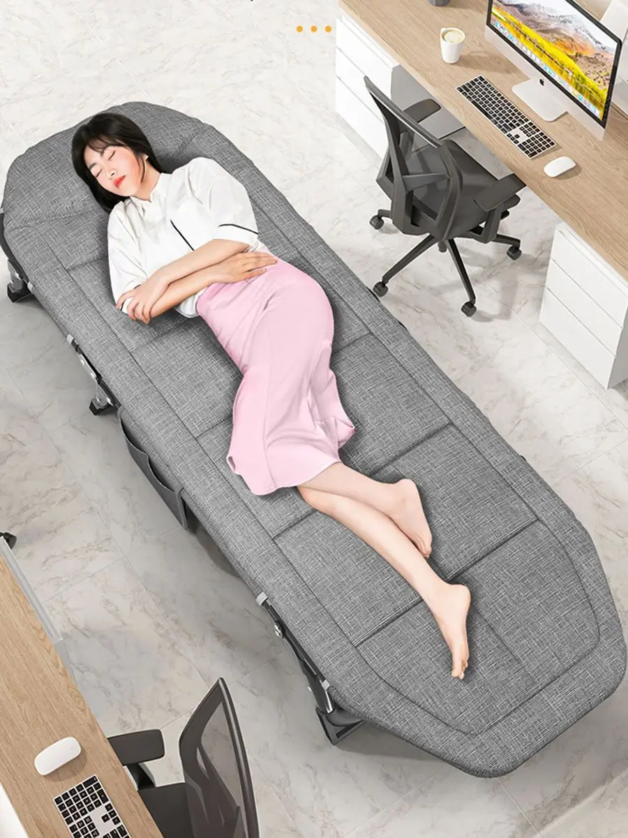 Folding bed, single person office nap, lounge chair, marching, simple accompanying bed, lunch break, artifact, camping, portable