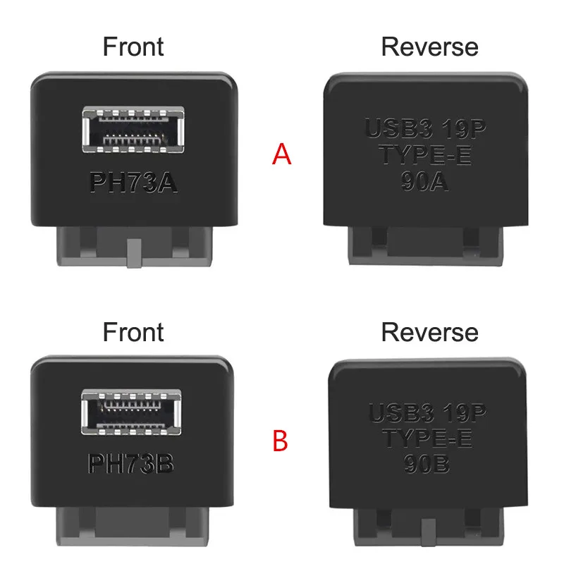 Motherboard USB Header Adapter USB3.0 19pin 20pin to TYPE-E 90/180 Degrees Converter Front Chassis TYPE C Plug-in Port