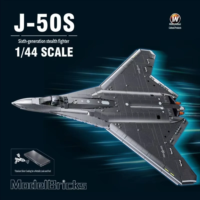 

Sluban J-36 Sixth-Generation Stealth Fighter 1/44 Scale Building Blocks Model Military Aircraft Toy for Boys