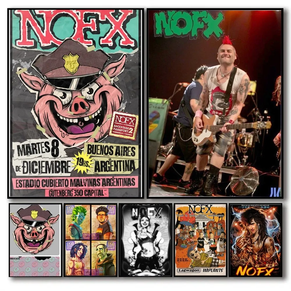 NOFX Poster Painting Poster No Framed Poster Kraft Club Bar Paper Vintage Poster Wall Art Painting Bedroom Study Stickers