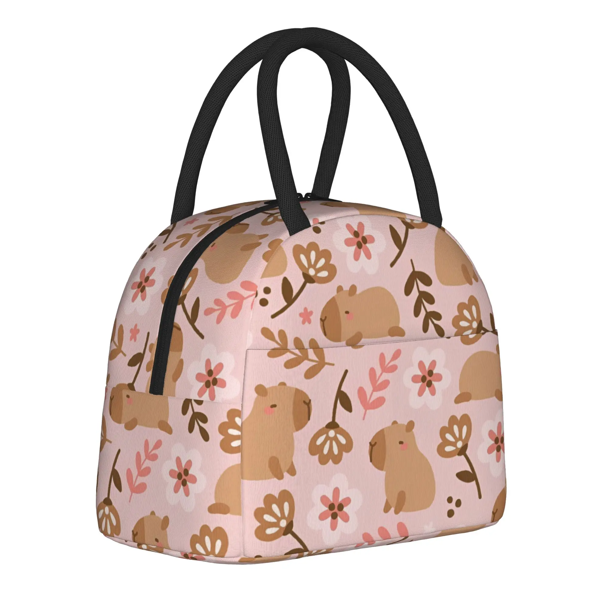 Cute Capybara Cartoon  Insulated Lunch Bags Thermal Bag Lunch Container  Portable Tote Lunch Box for Men Women Beach  Outdoor