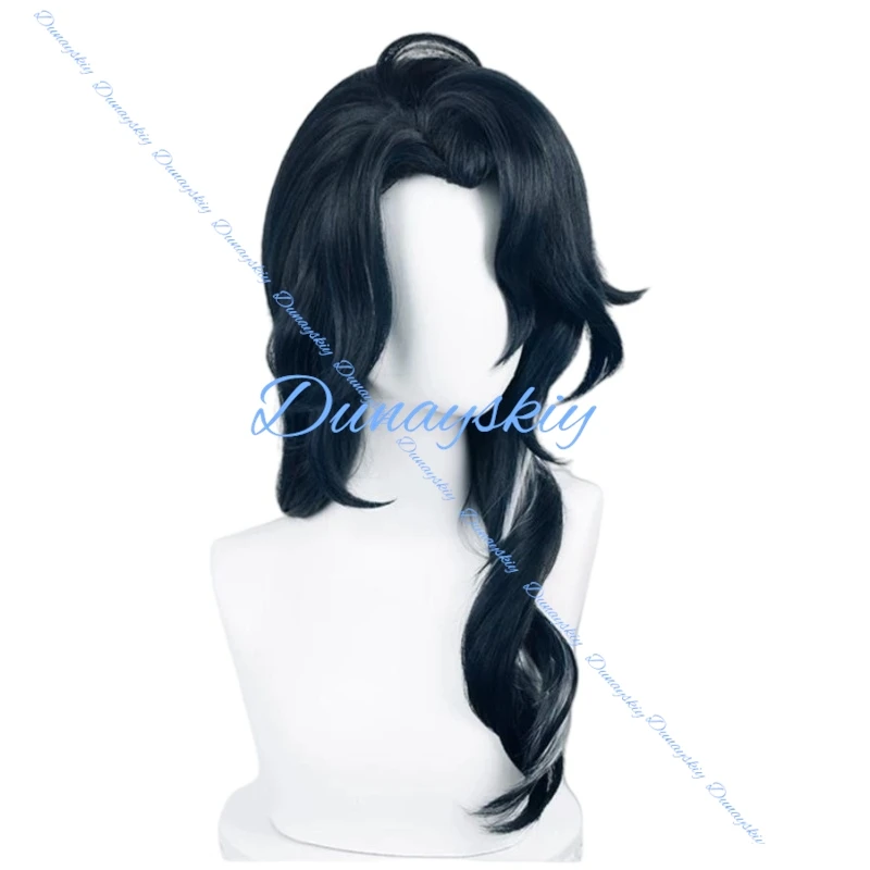 Pantalone Genshin Impact Cosplay Wig with Glasses for Men Black Hair Regrator WakuWaku Free Cap Included view 3