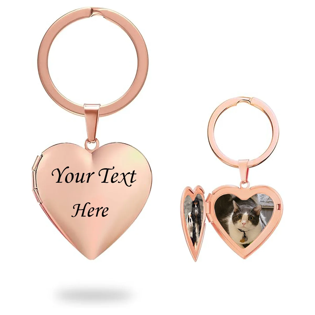 Custom Heart Photo Frame Key Chain for Women Girls Unisex Stainless Steel Locket Keychain Love Pendant For Women Men Gift
