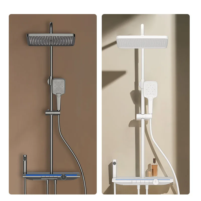 

Shower shower set, piano key pressurized nozzle, storage shower electroplating
