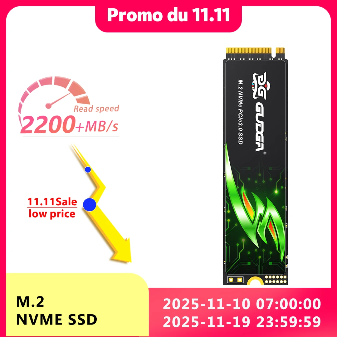 

GUDGA M.2 NVMe SSD 128 ГБ/256 ГБ/512 ГБ/1 ТБ PCIe 3,0x4 внутренний твердотельный накопитель для ПК, портативного компьютера