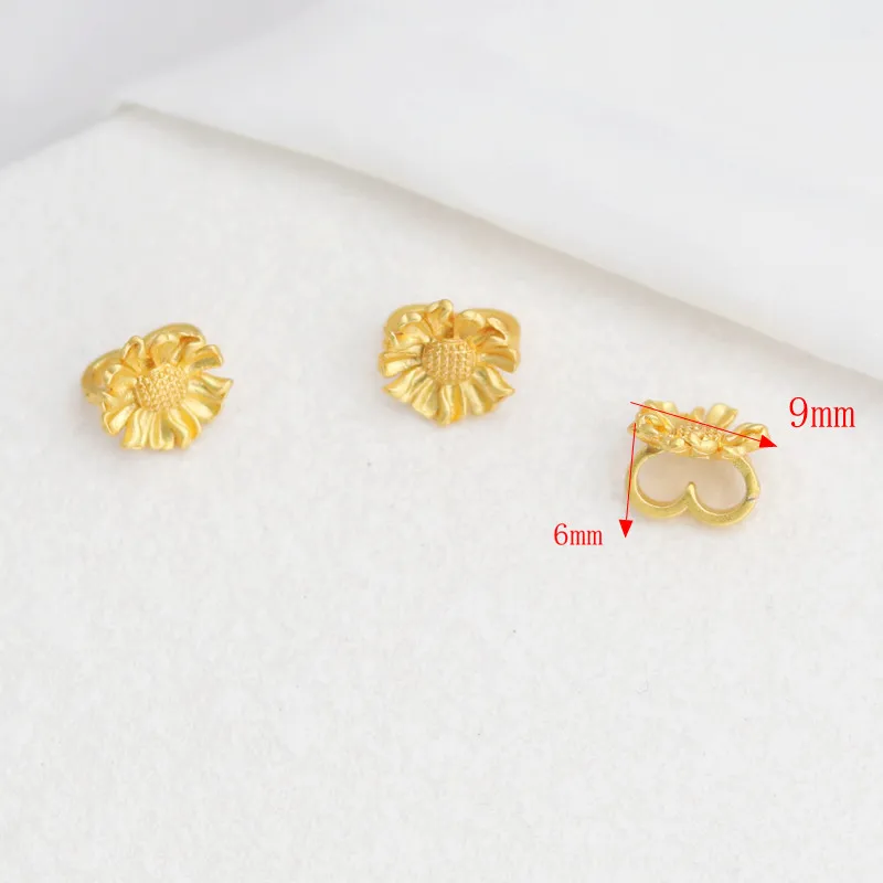 

18K Matte Gold Vintage Chrysanthemum Bail Connector DIY Bracelet Necklace Clasp