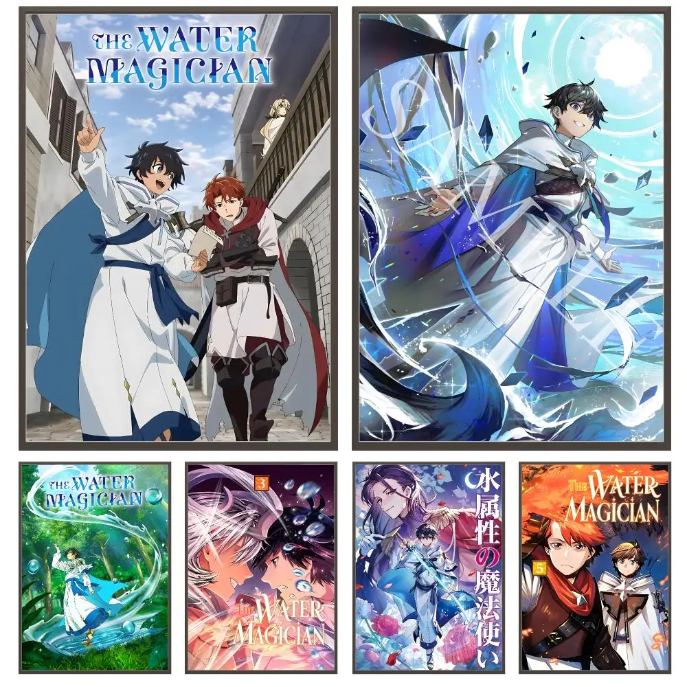 comic Water Attribute Magician Poster Poster HD Waterproof Self Adhesive Wall Art Print Decor for Bedroom Living Room Gift