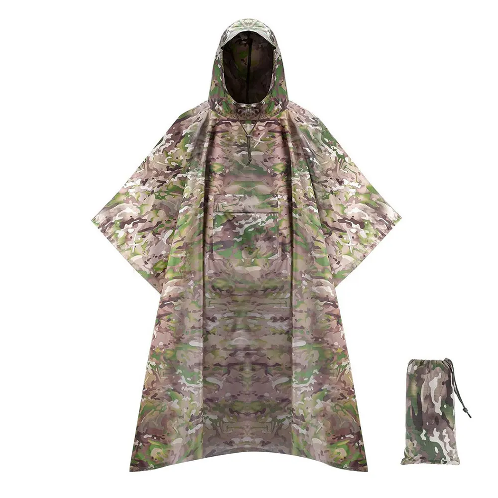 

CP Camouflage Poncho Raincoat for Bag Tactical Waterproof Coverall Jacket Man Military Poncho Towel Travel Yellow Rain Covers