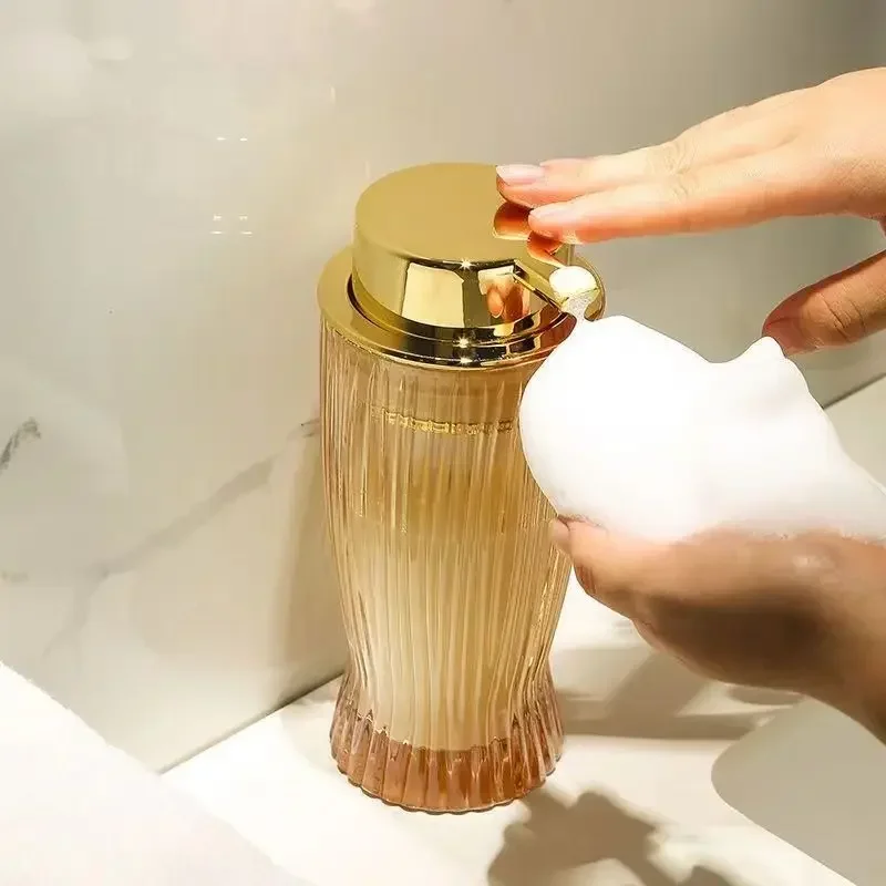 Household Bathroom Products Bubble Bottle Vertical Glass Soap Dispenser Shampoo Press Sub-bottle Bathroom Decoration Accessories