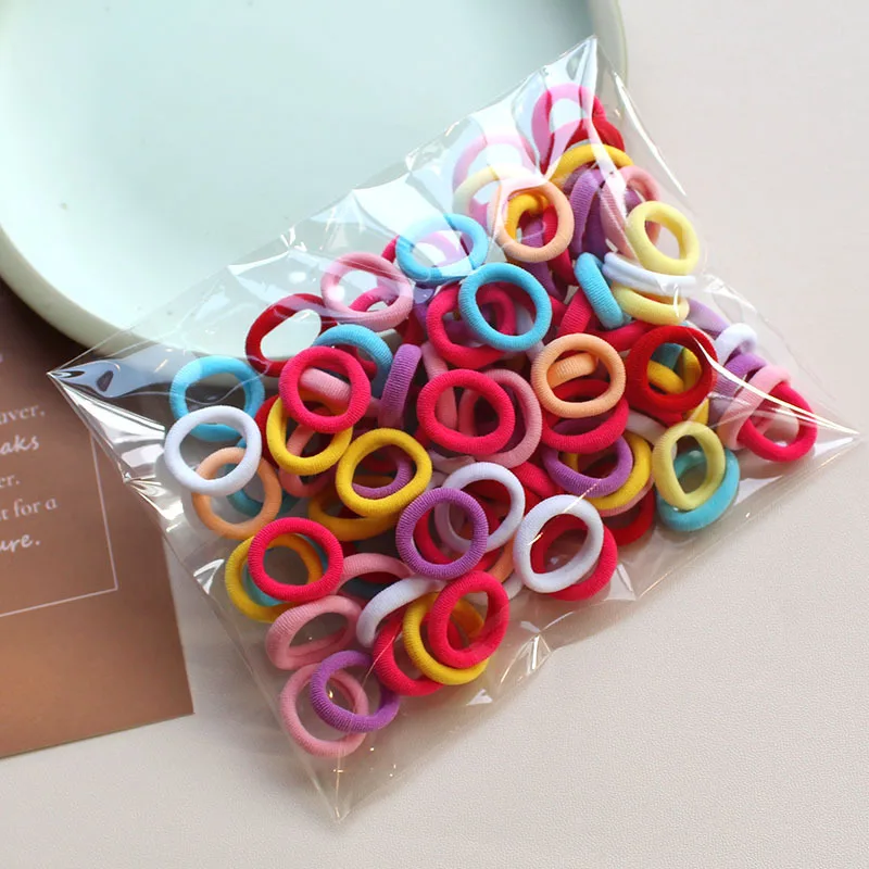 300pcs /500pcs/1000pcs Candy Color CHILDREN\'S Hair Band High Stretch Hair Tie for Baby Girls Hair Accessories Hair Tie