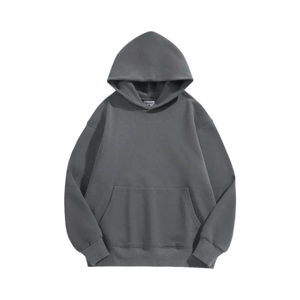 Men's Heavy Weight Long Sleeve Hoodie Sweatshirt Solid Color Casual Wear for Autumn Winter Season Hooded Comfort Top