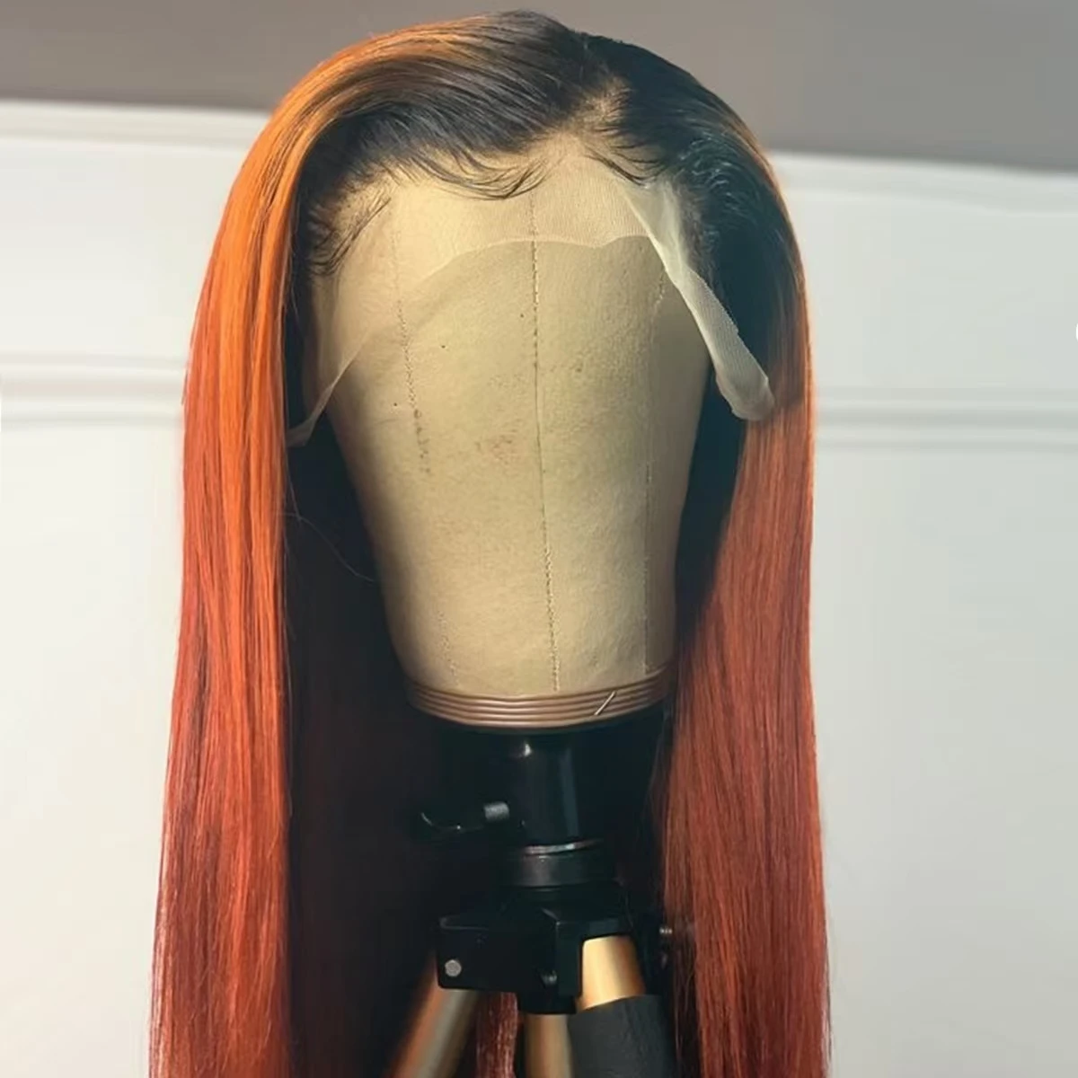 13x4 Lace 1B/350 Colored straight long Human Hair Wig for Women Closure Frontal Wig Pre Plucked with Baby Hair 180 Density