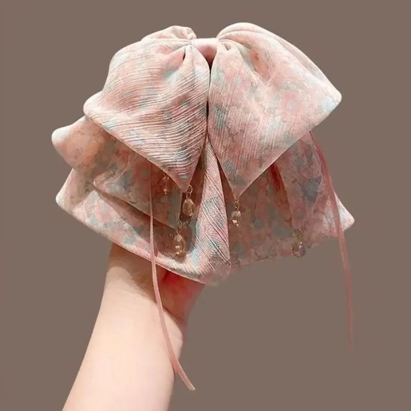 أنيقة المرأة كبيرة القوس مشبك شعر موضة متعدد الطبقات كبير Bowknot المشابك دبوس الشعر متعدد الألوان ذيل حصان كليب إكسسوارات الشعر