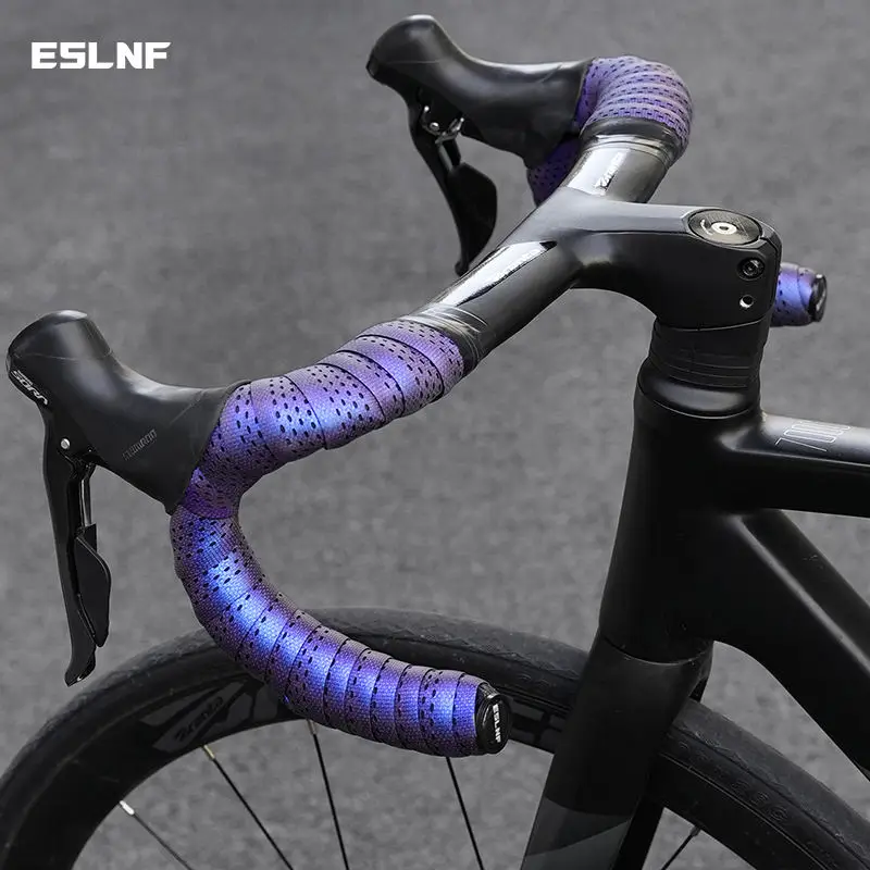 Road Bike Handlebar Tape Anti Slip Silica Gel Shock Absorption Reflective Colorful Cycling Bicycle Bar Tape