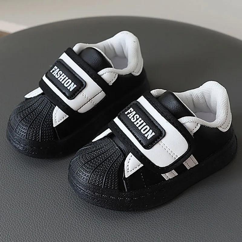 Trend Fashion Children's Sport Shoes PU Leather Tennis Sneakers For Kids Ergonomics Anti-slippery Toddler Running Shoes