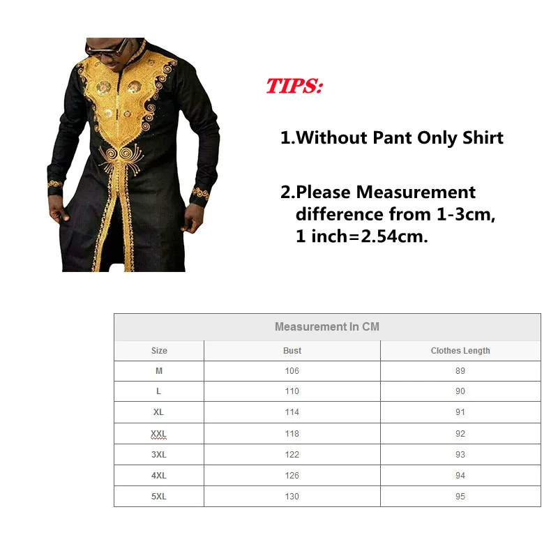 Men\'s Clothing Stand-Up Collar Printed Big Size Shirt Fashion Shirts Hip Hop Africa Casual African Clothes Slit Mid-Length