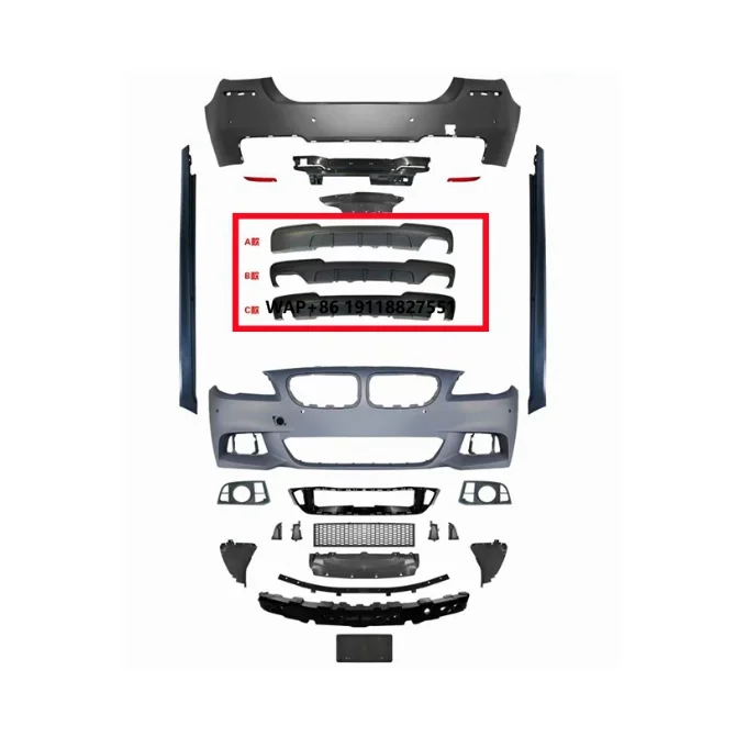 

ABS F10 M-Tech Front Bumper Rear Bumper Side Skirts Full Body Kit for 5 Series 2010-2017 Upgraded F10 M Sport Body Kit