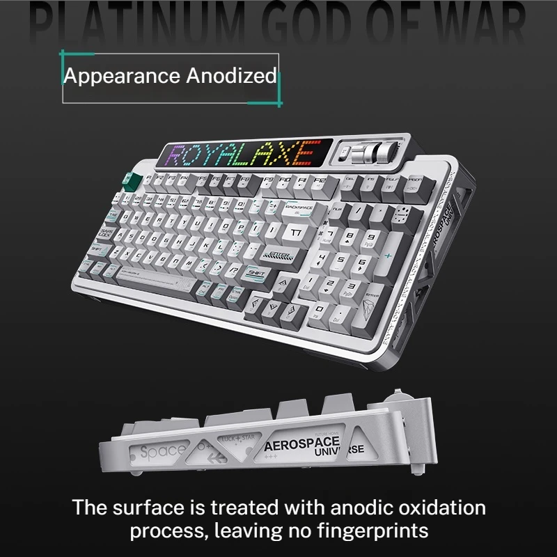 Yufu XL98 Kabellose mechanische 98-Tastatur, drei Modi, Hot-Plug, RGB-Ergonomie, Büro-Videospiel-Tastatur, Win/Ios/Mac/Android