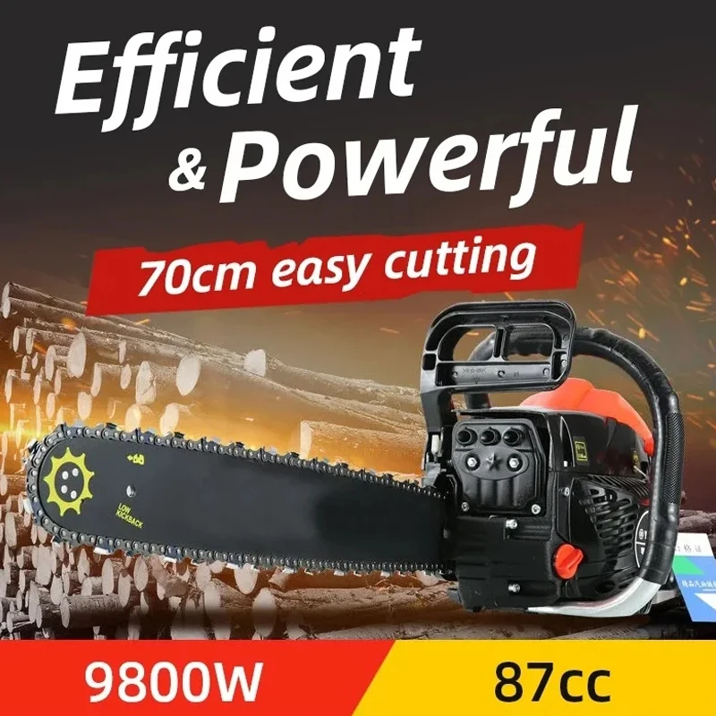 9800W Gasoline Chain Saw 2 Stroke Chain Saw Machine 20 Inch High Power Logging Chain Saw Arboriculture Cutting Machine