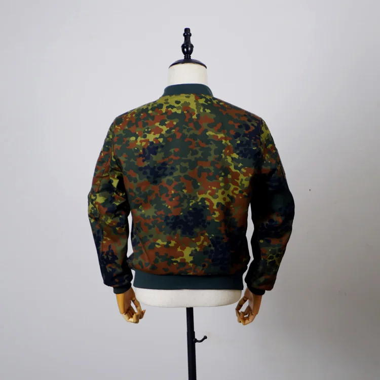 

Camouflage Flight Jaet Men's Zipper ort Sle Youth Trend Autumn Outerwear Stand Fit Golden Eagle Emblem Sve Design