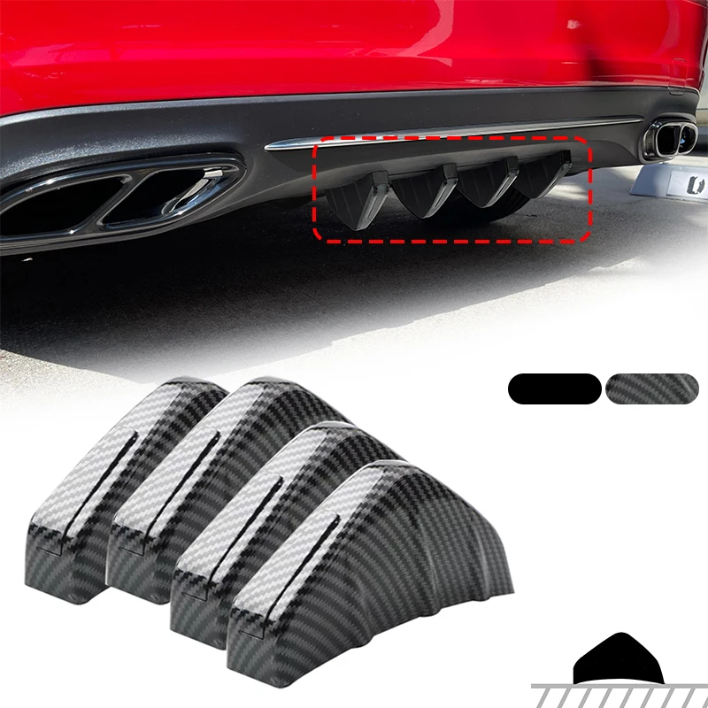 

4pcs Universal Car Bumper Anti-collision Blocks Automobile Bumper Flow Block Bumper Protector Black/Carbon Color