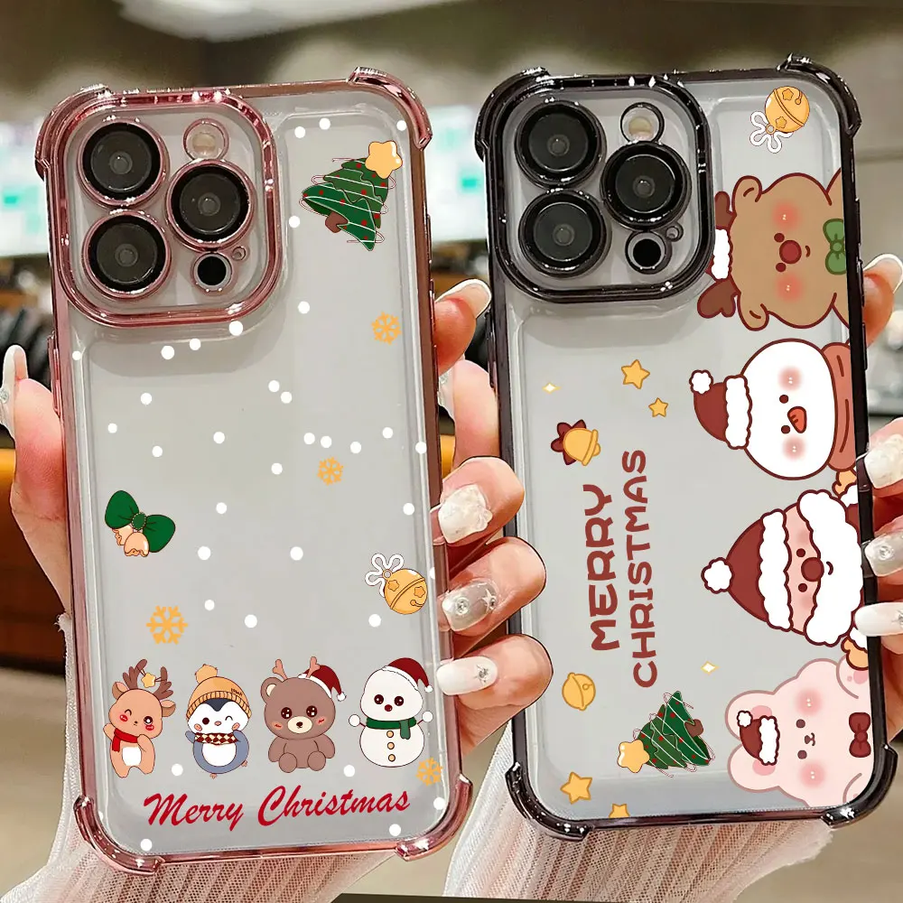 Snowman Elk Christmas Tree Case For Samsung Galaxy A57 A56 A55 A54 A53 A52 A37 A36 A35 A34 A27 A26 A25 A17 A16 A14 A07 A06 Cover