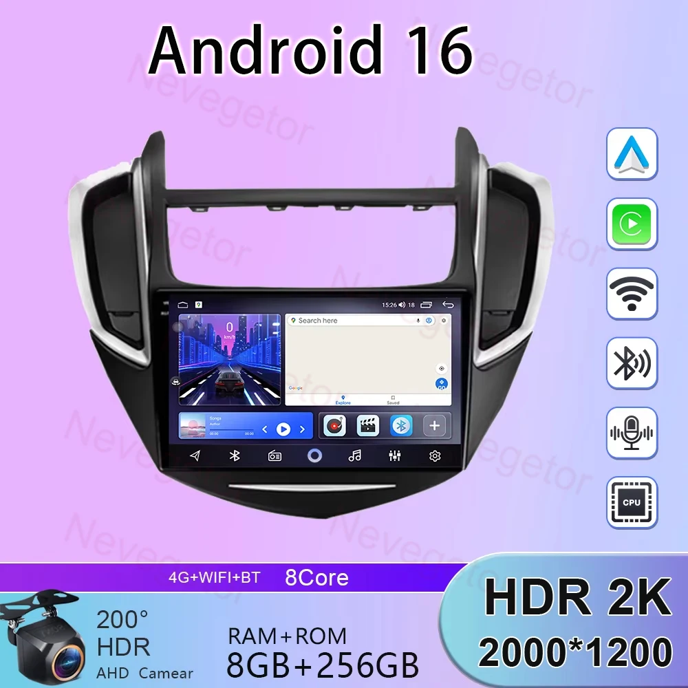 Android Auto para Chevrolet Tracker 3 TRAX 2013 - 2015 Radio de coche 4G Carplay DSP RDS reproductor Multimedia navegación GPS No 2din DVD