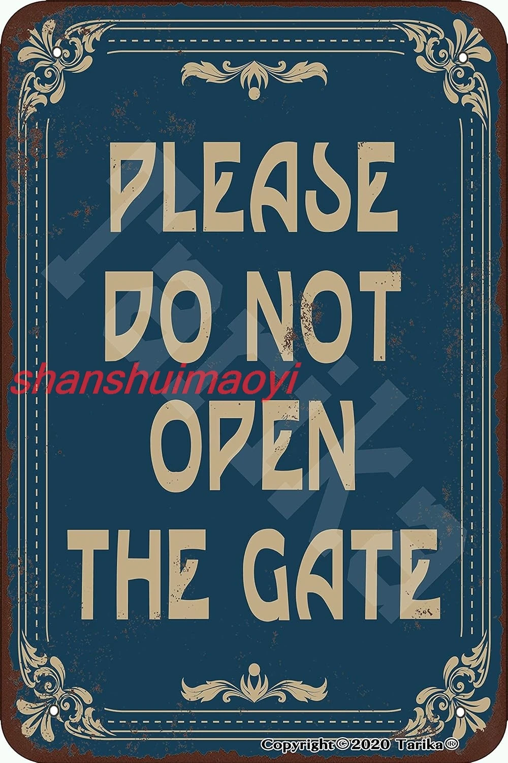 shan o Not Open The Gate Metal Tin Signs Dog Warning Posters Kennel Wall Art Decor Home Room Patio Plaque Decoration 12x1 1pc