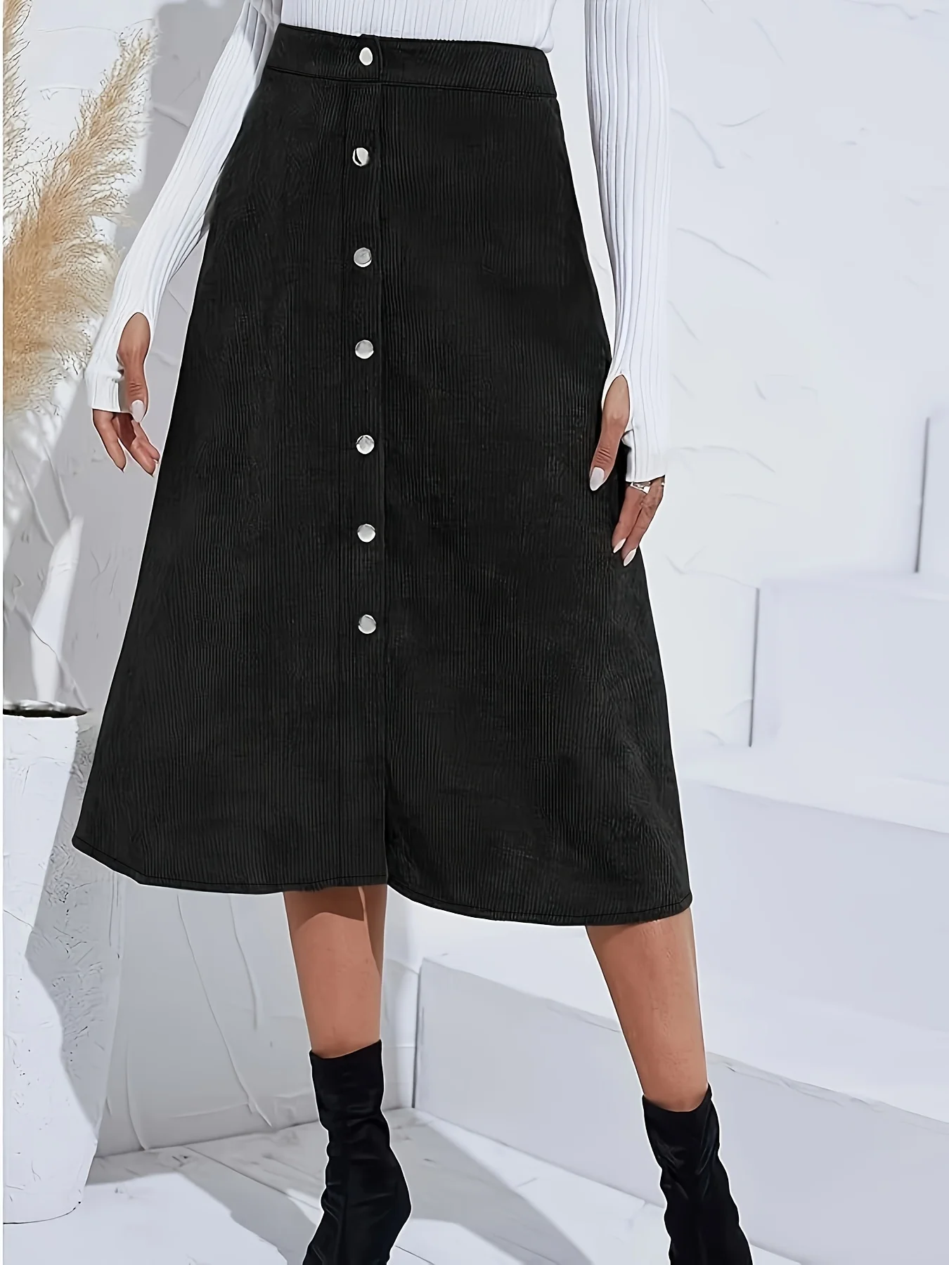 Damska spódnica plus size na jesień