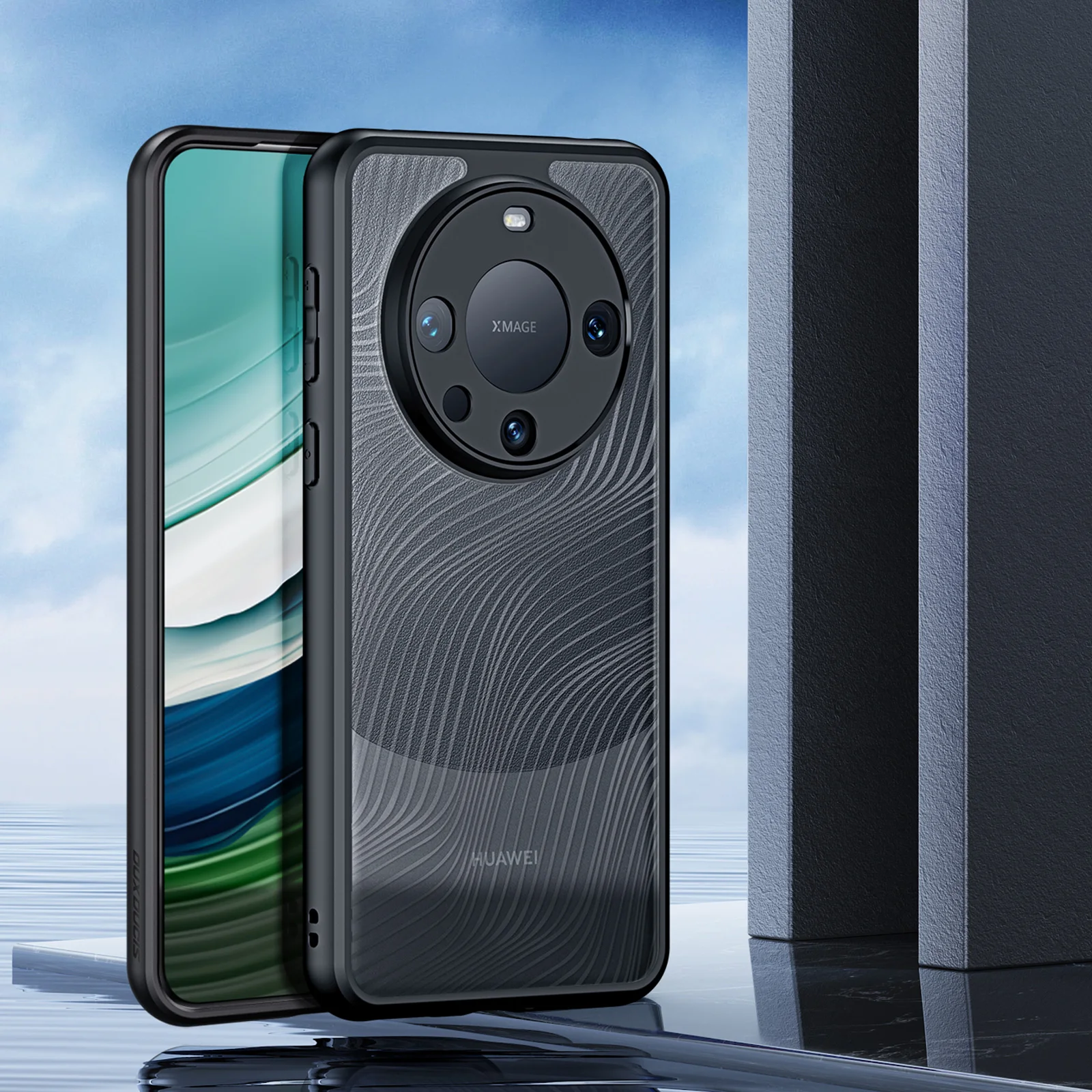 DUX DUCIS TPU+PC Matte flowing light design protective cover For Huawei Mate 60 Fall prevention Silicone soft edge Phone Case