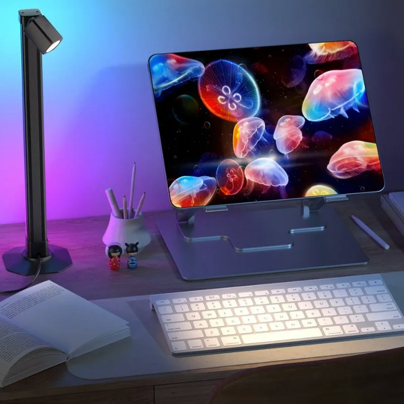 Lámpara LED de escritorio de lectura, luz de ambiente RGB, luz de aprendizaje 2 en 1 con Control remoto, luz decorativa para juegos de deportes y dormitorio en casa