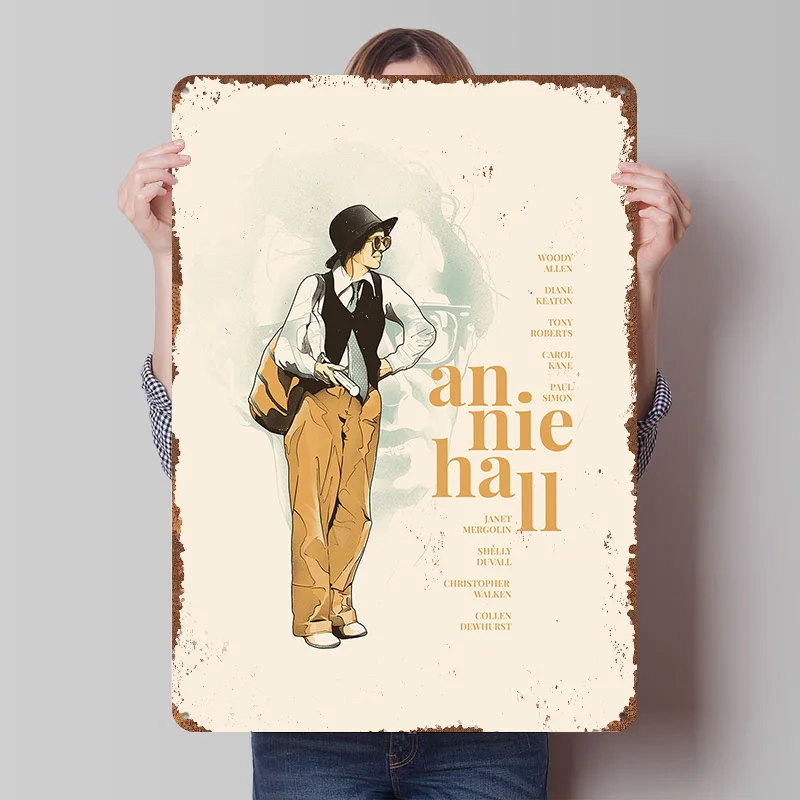 Annie Hall Poster Customized Vintage Metal Signs Wall Art Retro Tin Plaque for Bathroom Decor Bedroom Decoration Gaming Interior
