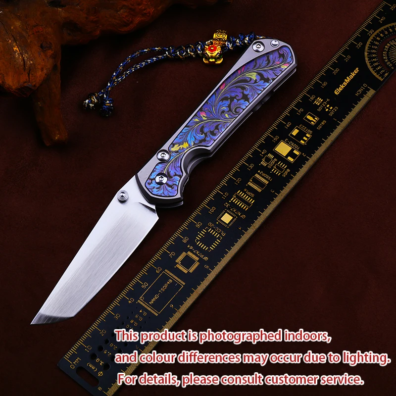 Premium M390 Steel Folding Knife TC4 Titanium Engraved Handle Outdoor EDC Portable Gift Collectible Pocket Tool - view 3